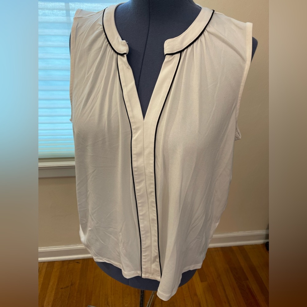 H&M White Sleeveless Blouse XL